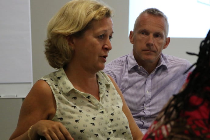 Lucie Laflamme and Lee Walls, members of the CC