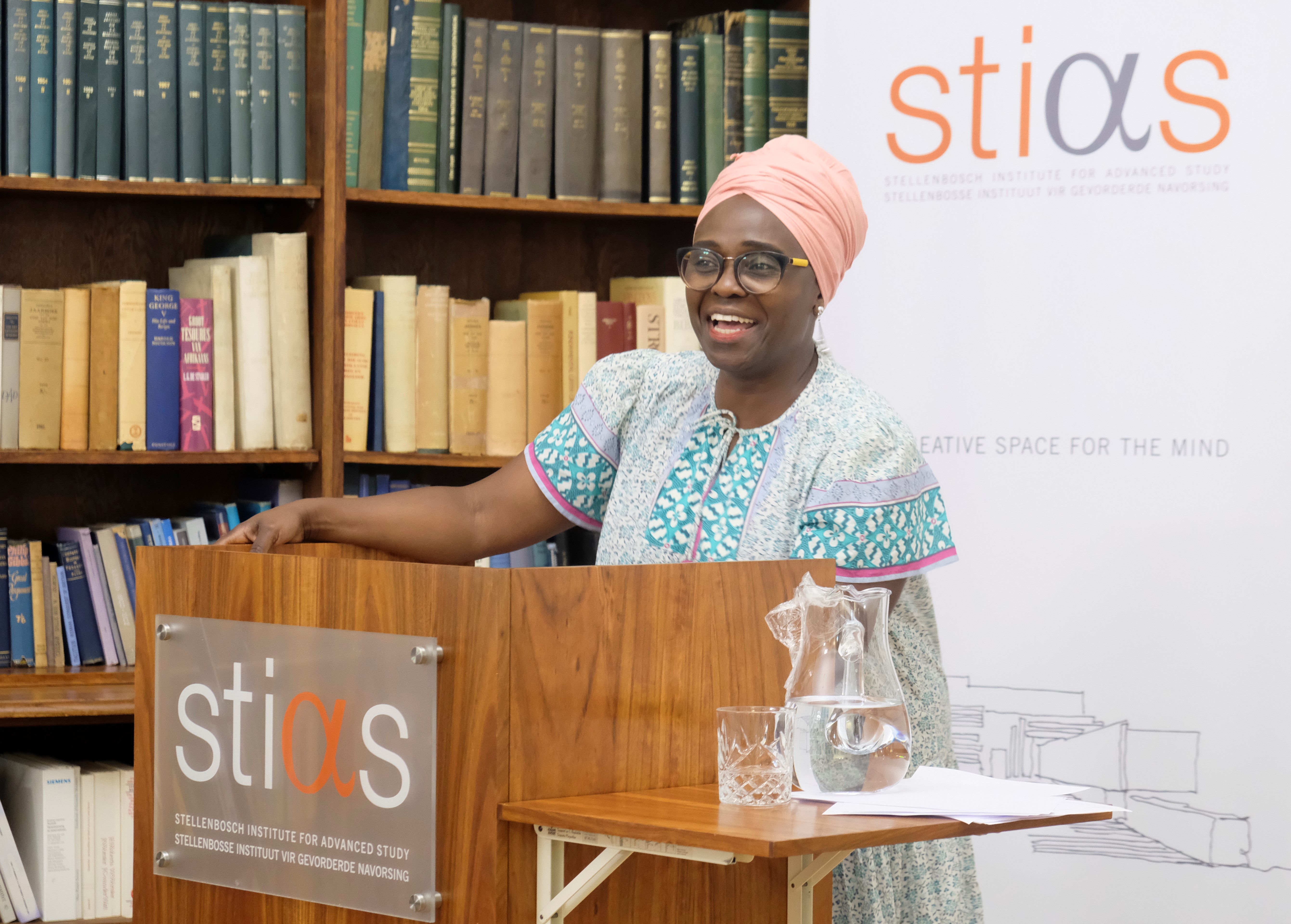 STIAS Artist-in-Residence Jennifer Makumbi speaking