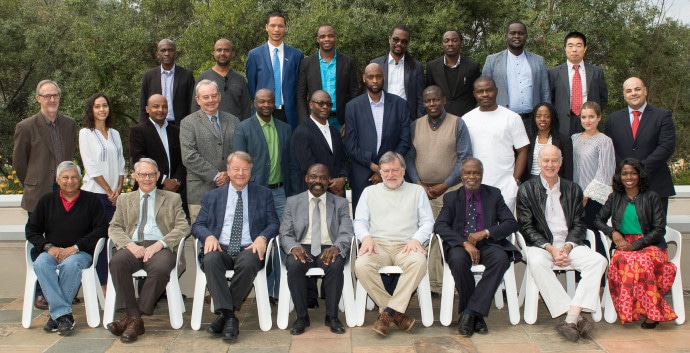 Participants in SASCA 2017; Front row from left: Prof Bhadra Ranchod, Prof Johann Groenewald, Prof Andre Thomashaussen, Prof Charles Fombad, Prof Hendrik Geyer, Prof Kwame Frimpong, Prof Nico Steytler, Prof Sope Williams-Elegbe; Middle row: Prof Francois Venter, Dr Nora Ho Tu Nam, Prof Yonatan Fessha, Adv Paul Hoffman SC, Dr O'Brien Kaaba, Mr Peter Wendo, Mr Ibrahim Harun, Prof Rotimi Suberu, Mr Chinedu Nwagu, Ms Mafaro Kasipo, 11.Ms Helen Mariana Andresen, Dr Sherif Elgebeily; Back row: Dr Ken Obura, Dr Zemalek Ayele, Prof David Sebudubudu, Mr Alois Madhekeni, Prof Mwiza Jo Nkhata, Dr Lukman Abdulrauf, Dr Conrad Bosire, Dr Qingxiu Bu