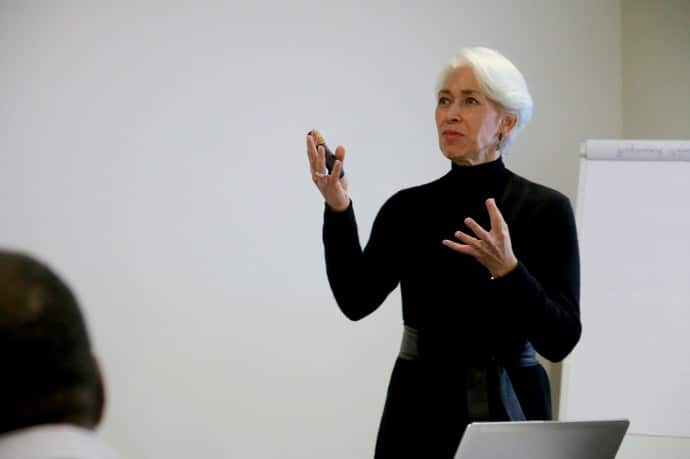 STIAS Fellow Nina Jablonski during her seminar presentation on 28 July 2016