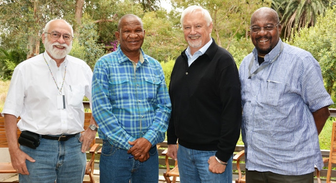 Four of the team members (from left): Janos Bogárdi, Lucas Gakale, Richard Sikora and Eugene Terry.